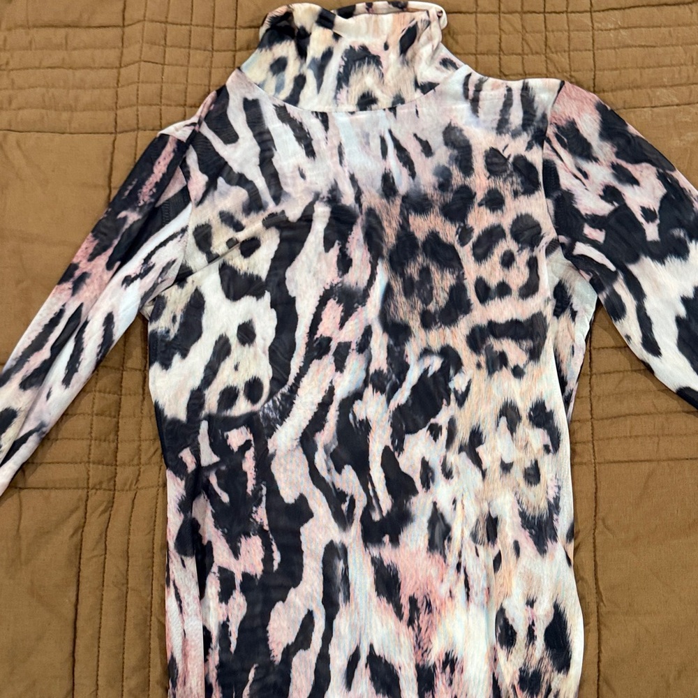AFRM Animal Print Mesh Top